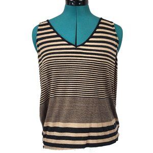 Sans Souci Oversized Tank Black Tan Medium